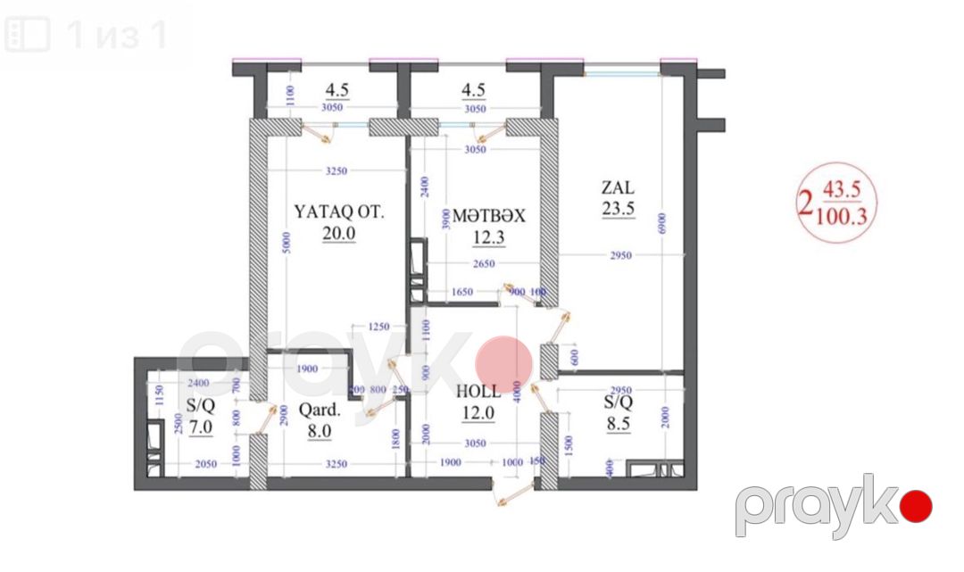 Satılır 2 otaqlı yeni tikili 100 m² — Mənzil, Bakı (4)