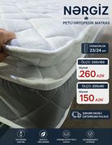 Nərgiz petli ortopedik matras - Hündürlük: 23/24 sm - Ölçülər: - — Yataq mebeli