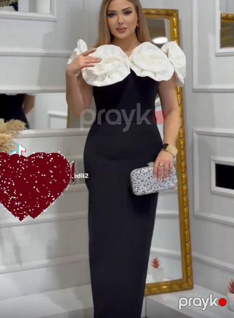 Zərif ziyafət geyimləri 1) Qara maksimal uzunluqda ziyafət donu: -