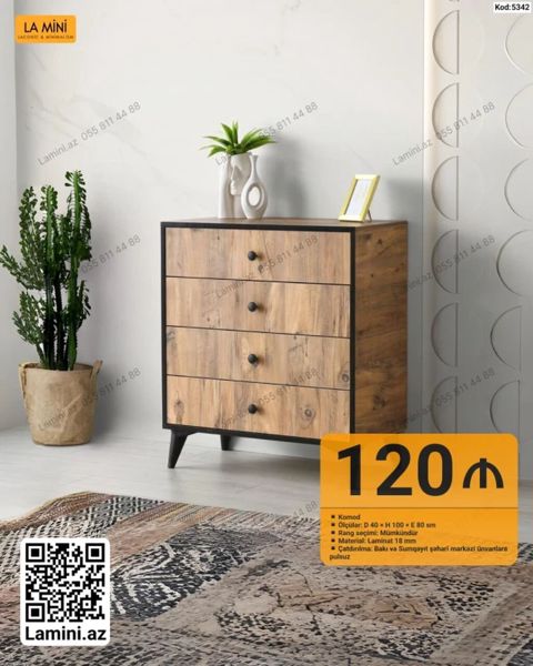 Komod – LA MINI - Model kodu: 5342 - Ölçülər: Dərinlik 40 sm × — Lamini Mebel — Komodlar və tumbalar