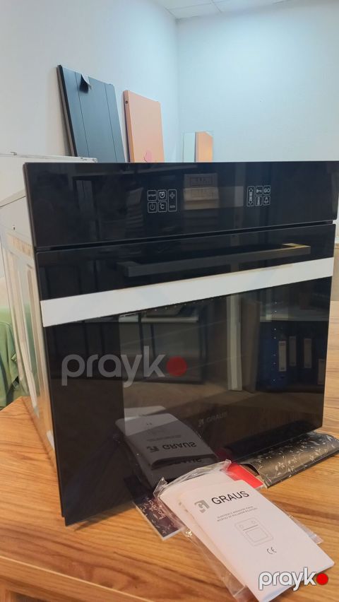 GRAUS Ankastr elektrik sobası - Şüşə panel və qara şık dizayn
