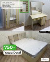 Yataq Dəsti – zərif krem rəngində, qızılı detallarla Komplektin — Mebel