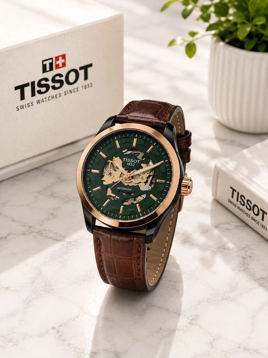 Tissot mexanik qol saatı, dəri qayış