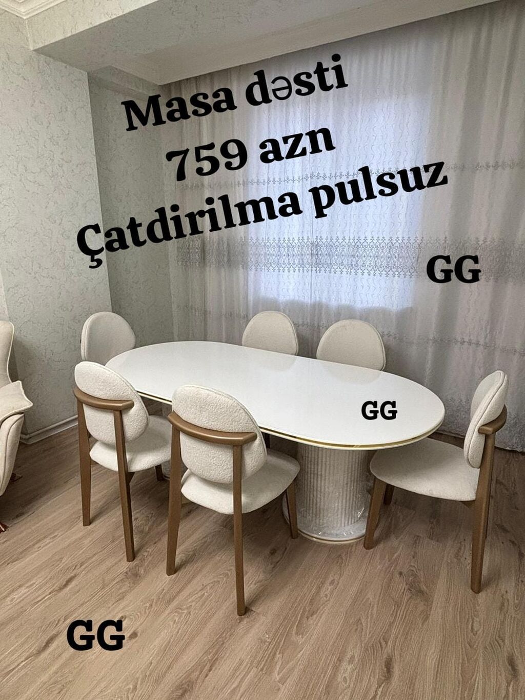 Yeni və Sifarişlə Masa dəsti 759_azn Rəng seçimi var Təhvil qisa — Mebel, Bakı