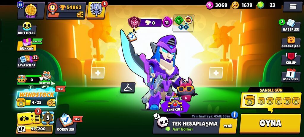 Brawl Stars hesabı 54min kupa 104 karekter 32 prestij ideal hesab Ay — Oyun dəstləri, Sumqayıt