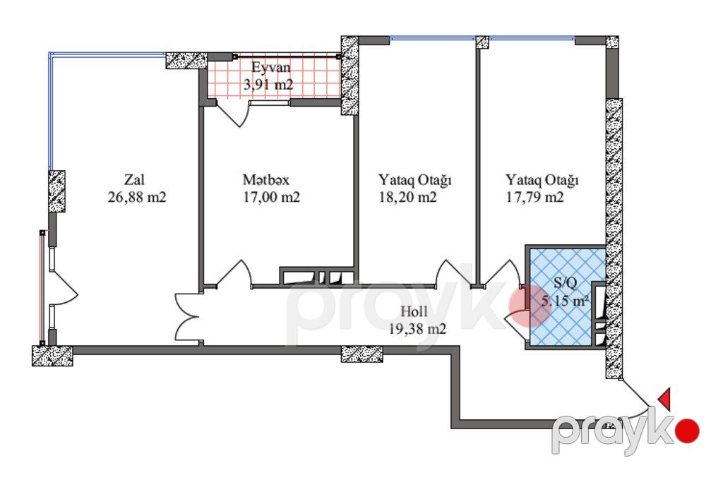 Satılır 3 otaqlı yeni tikili 108.9 m² — Mənzil, Bakı (2)