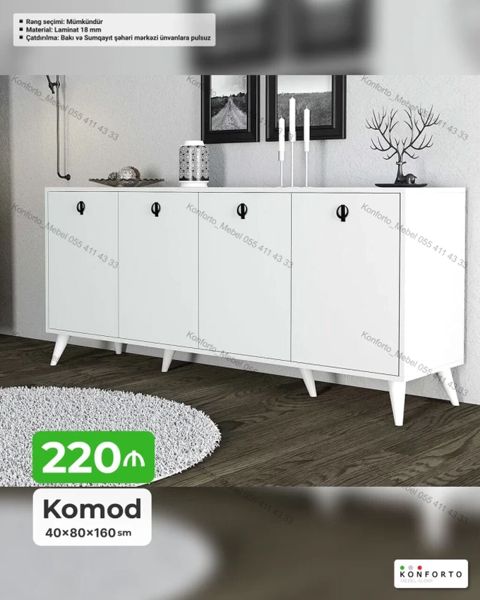 Komod – 40×80×160 sm - Material: 18 mm laminat - Rəng seçimi