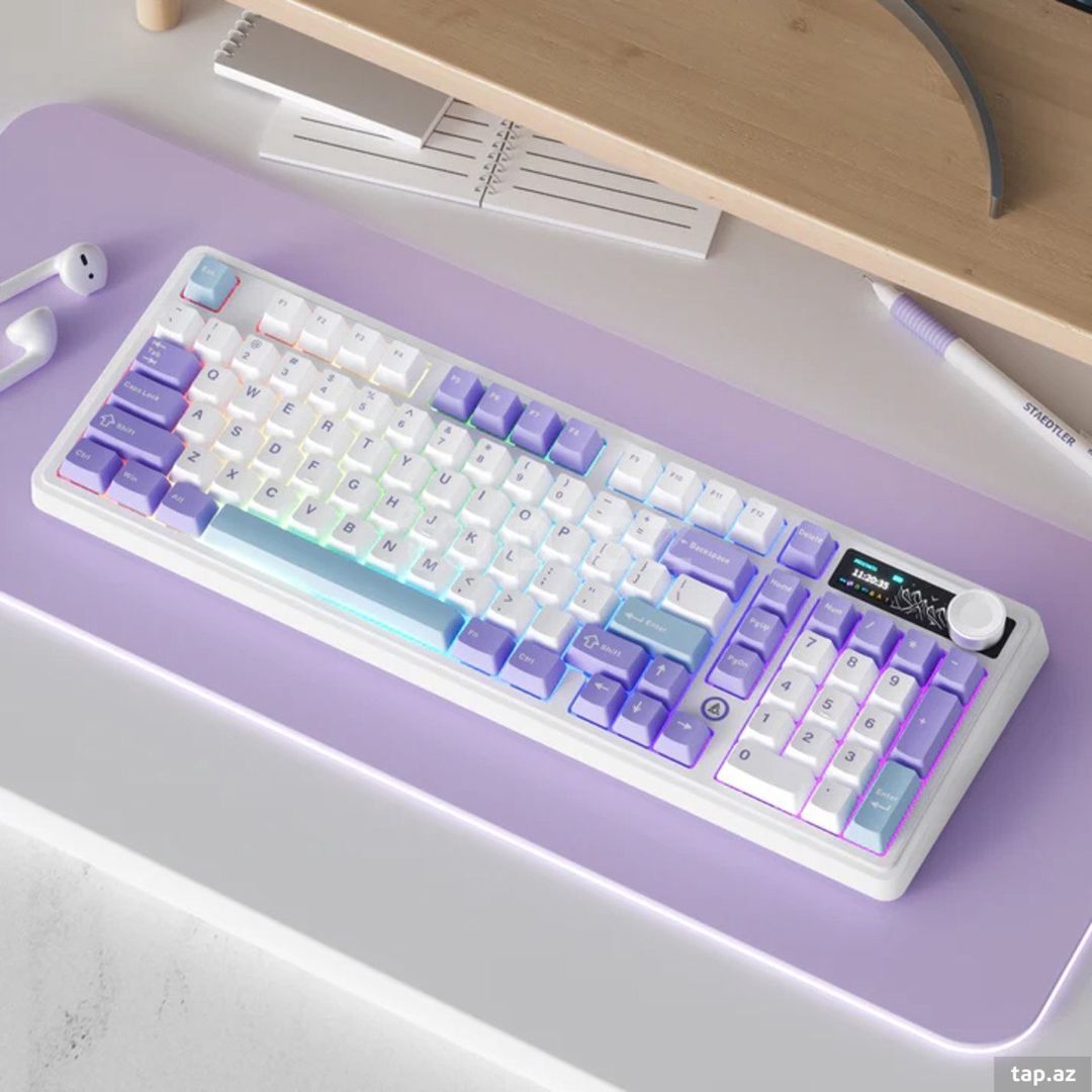 Klaviatura Ajazz AK980 V2 Purple White Blue — Elektronika, Bakı (3)