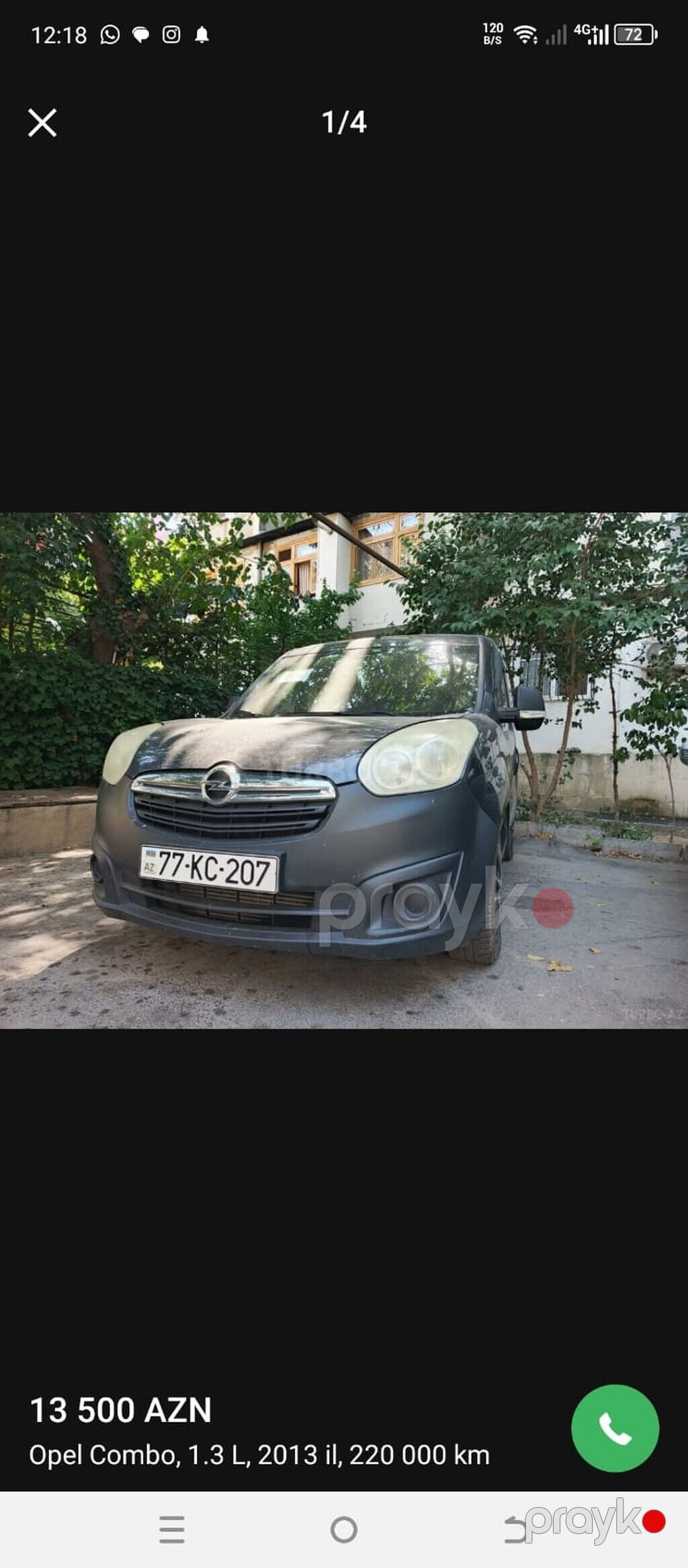 Opel Combo: 1.3 l | 2013 il 220000 km Van body type 77-KC-207 — Avto, Bakı (5)