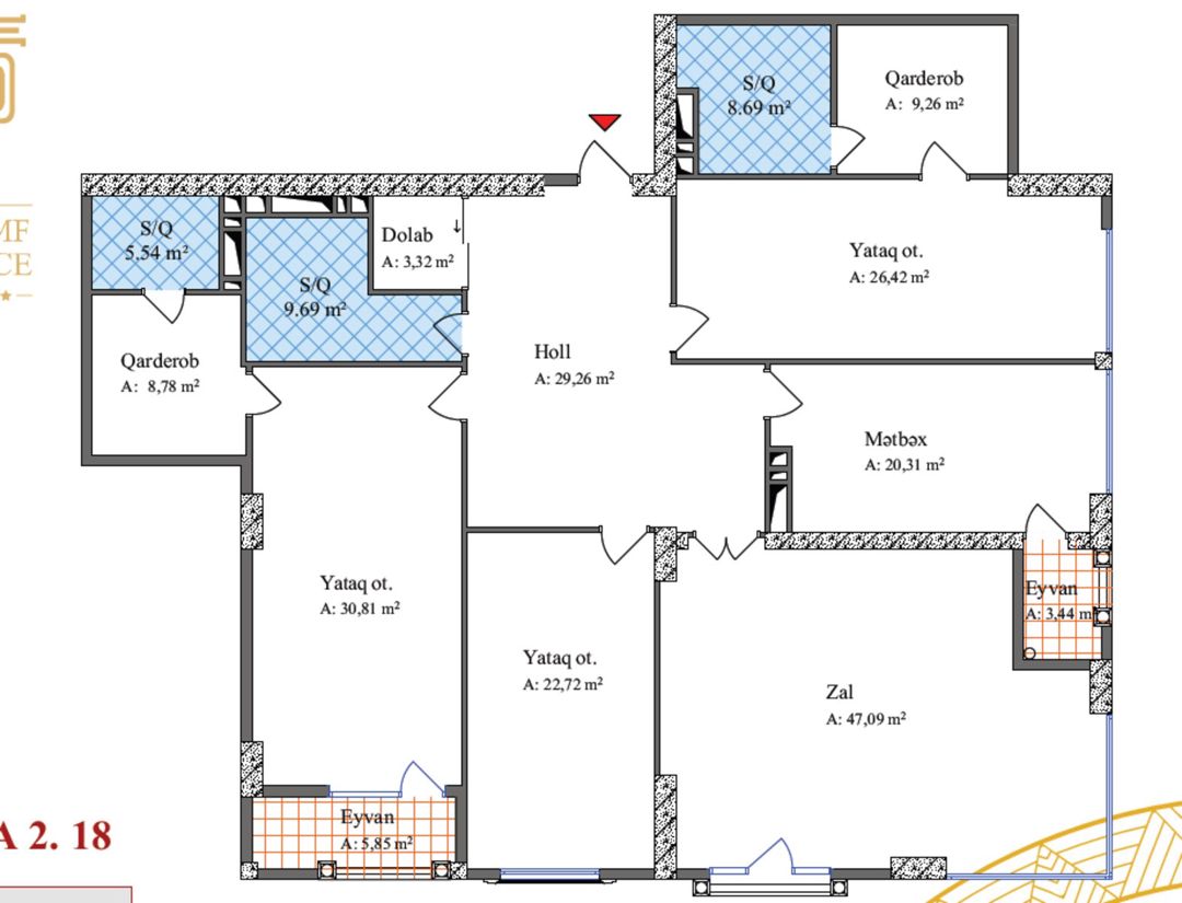 Satılır 4 otaqlı yeni tikili 231.1 m² — Mənzil, Bakı (2)