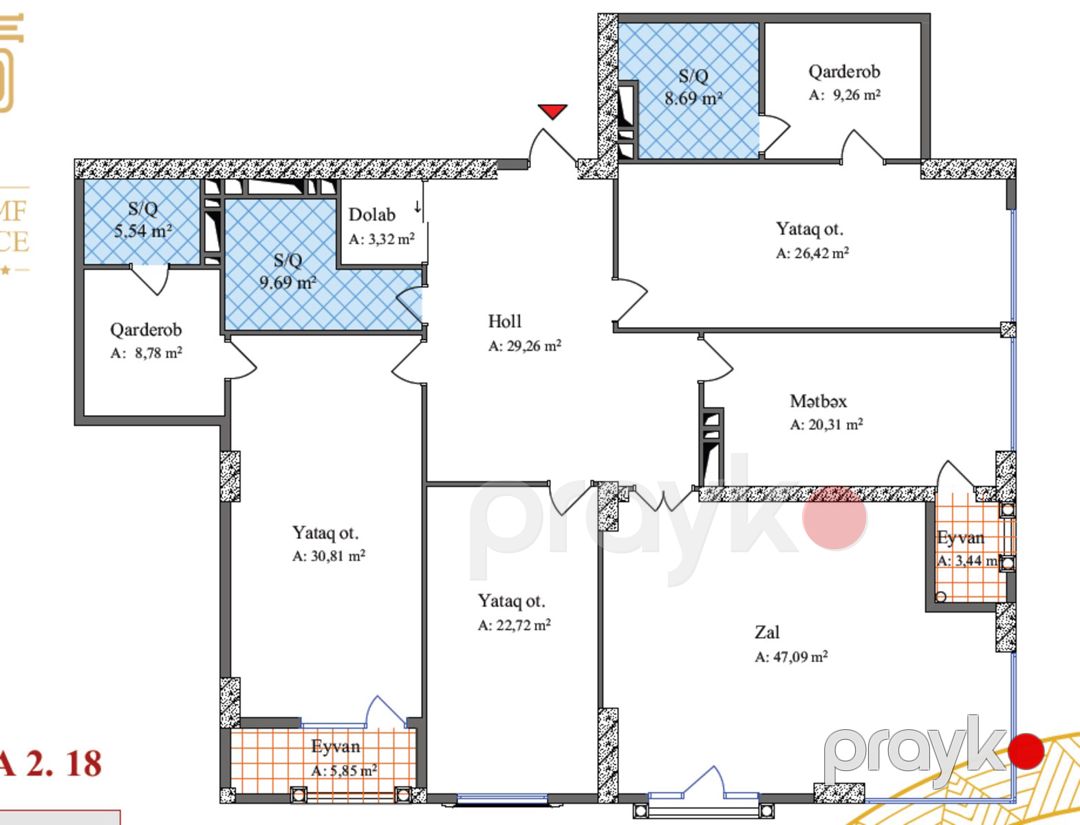 Satılır 4 otaqlı yeni tikili 231.1 m² — Mənzil, Bakı (2)