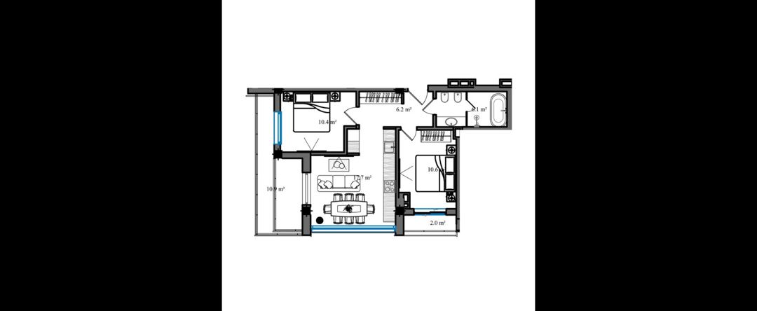 Satılır 3 otaqlı yeni tikili 77.2 m² — Mənzil, Qusar (7)