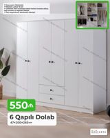 6 qapılı geyim dolabı – 47×200×240 sm - Material: 18 mm laminat - — Furniture