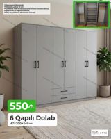 6 qapılı geyim dolabı Ölçü: 47×200×240 sm Material: 18 mm laminat — Furniture