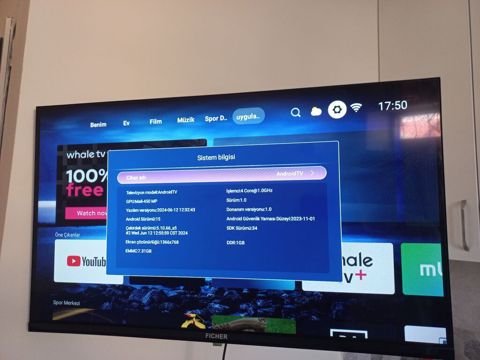 Ficher Android TV – Smart televizor unvandan goturme - Ekran