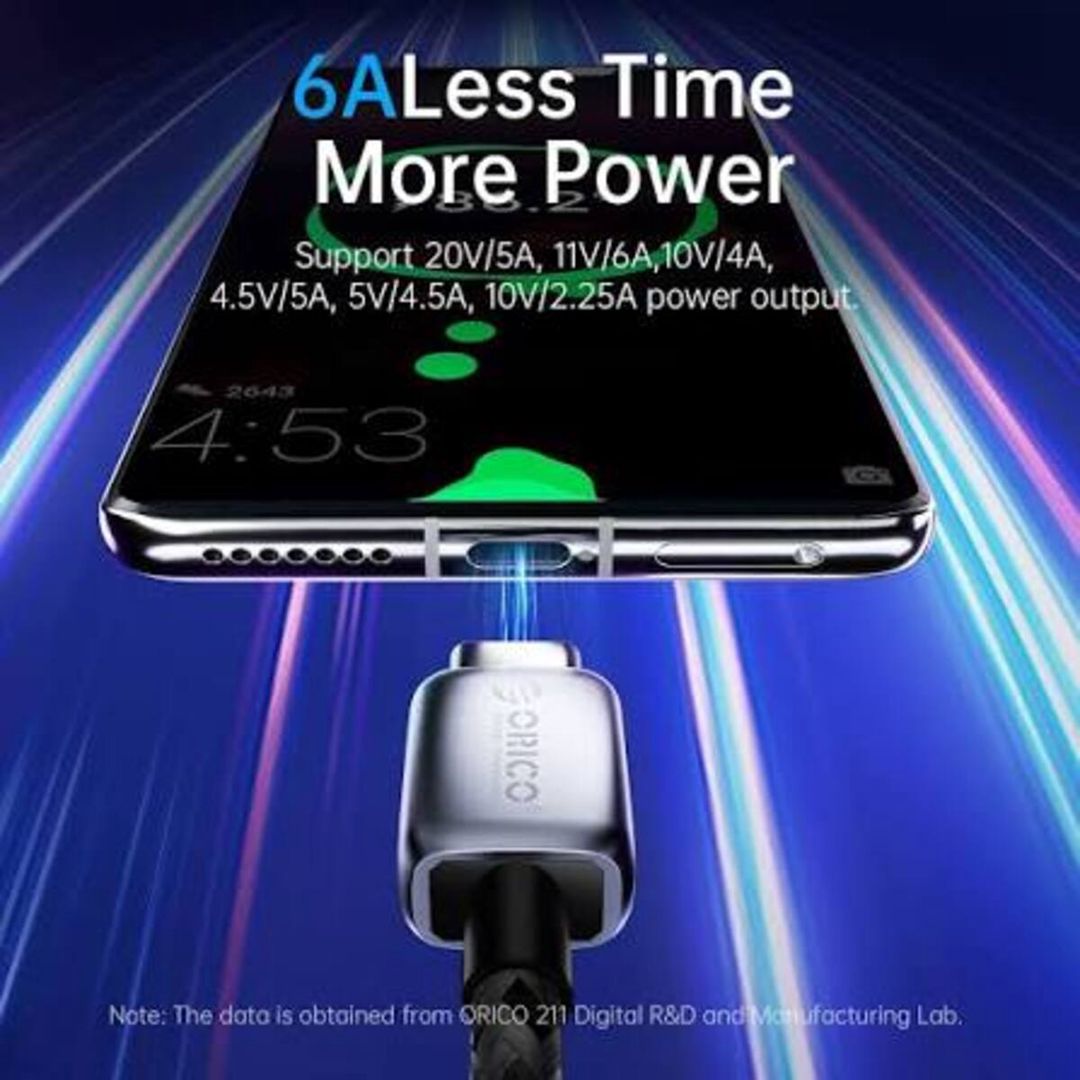 Fast Charge & Data Cable ORICO-GQZB66-20-BK-BP USB-A-to-TypeC 2m — Elektronika, Bakı (3)