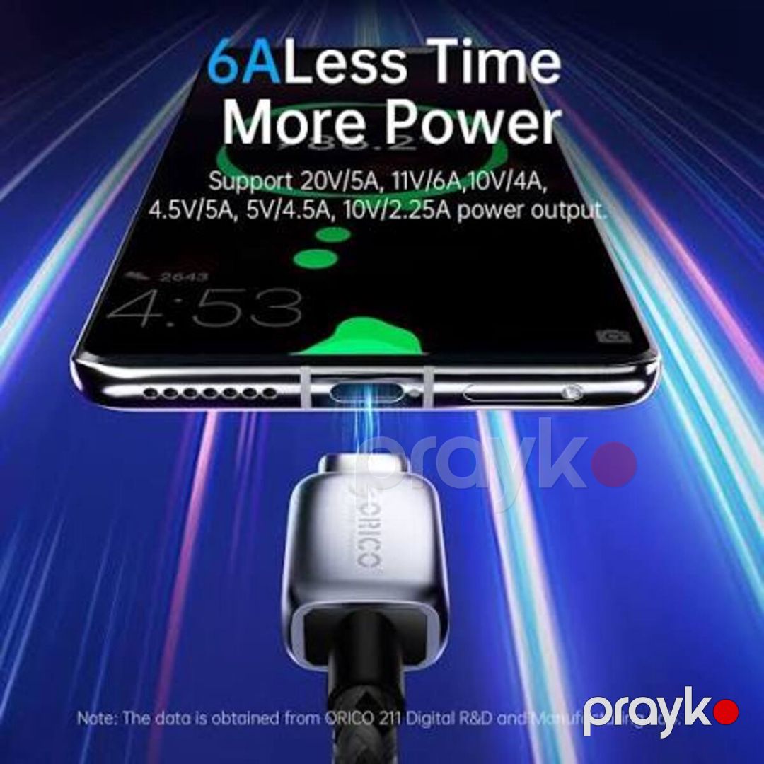 Fast Charge & Data Cable ORICO-GQZB66-20-BK-BP USB-A-to-TypeC 2m — Elektronika, Bakı (3)