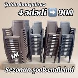 Yeni Plastik stullar 📌 Qiymət: 90₼ Yeni və anbardan satış. Keyfiyyətli — afa.mebel — Masalar və stullar