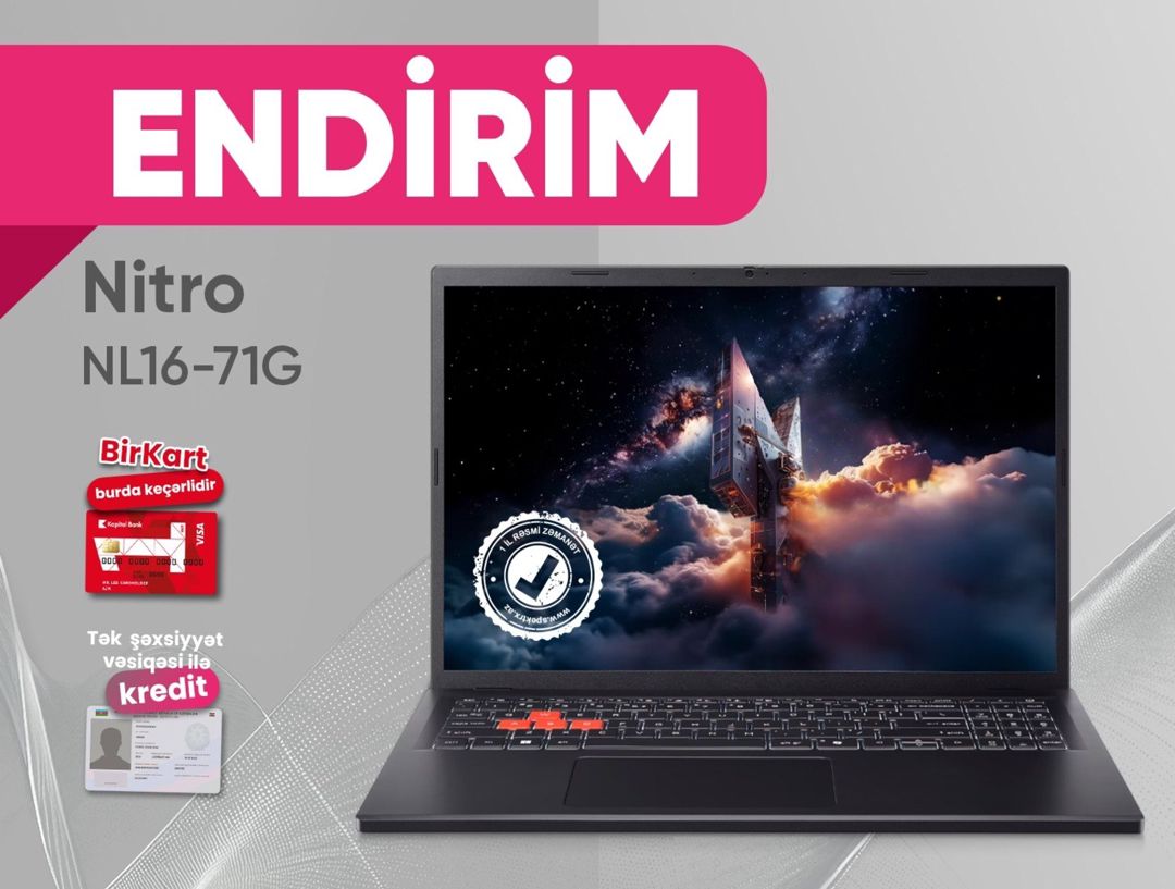 Noutbuk "ACER Nitro NL16-71G" — Elektronika, Bakı