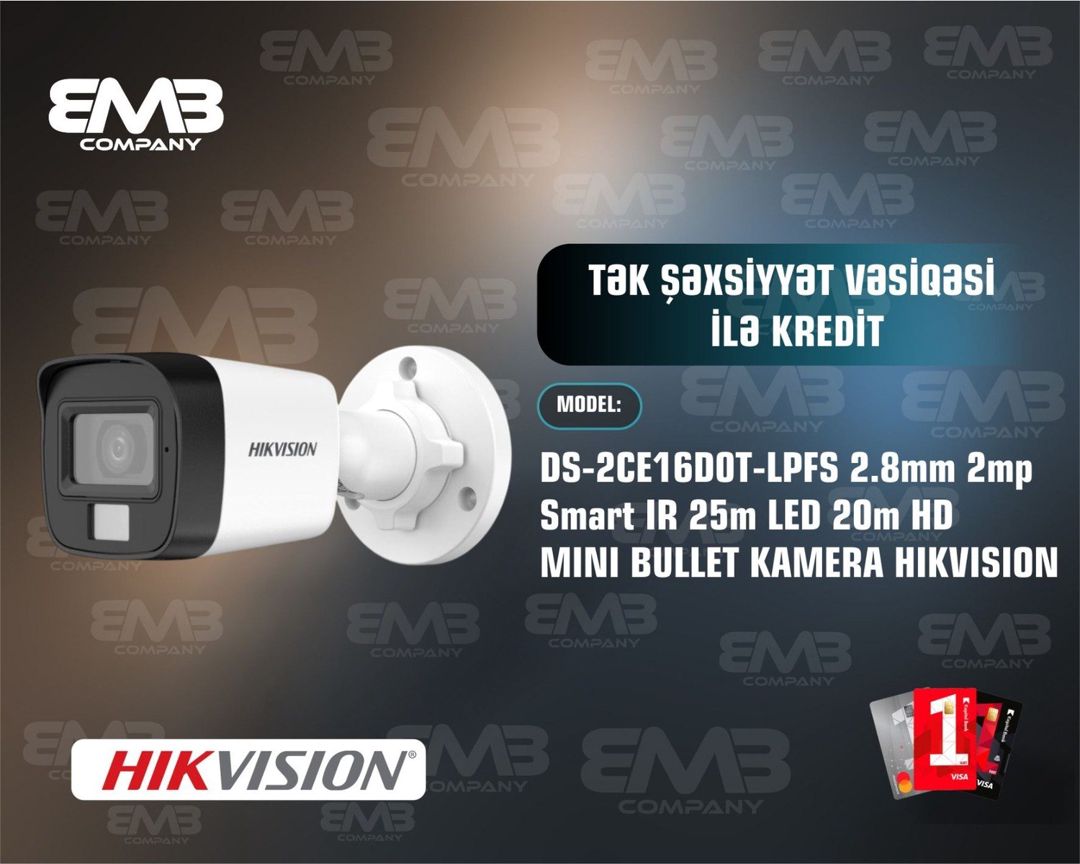 Müşahidə kamerası DS-2CE16DOT-LPFS 2.8mm 2MP Smart IR 25m LED 20m — Təhlükəsizlik sistemləri, Bakı