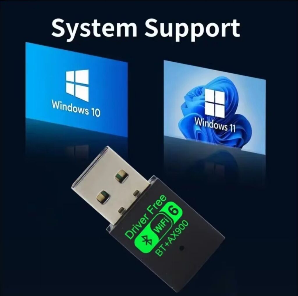 USB Wi‑Fi + Bluetooth Adapter – AX900 + BT5.4 Xüsusiyyətlər: - Wi‑Fi — Elektronika, Sumqayıt (3)