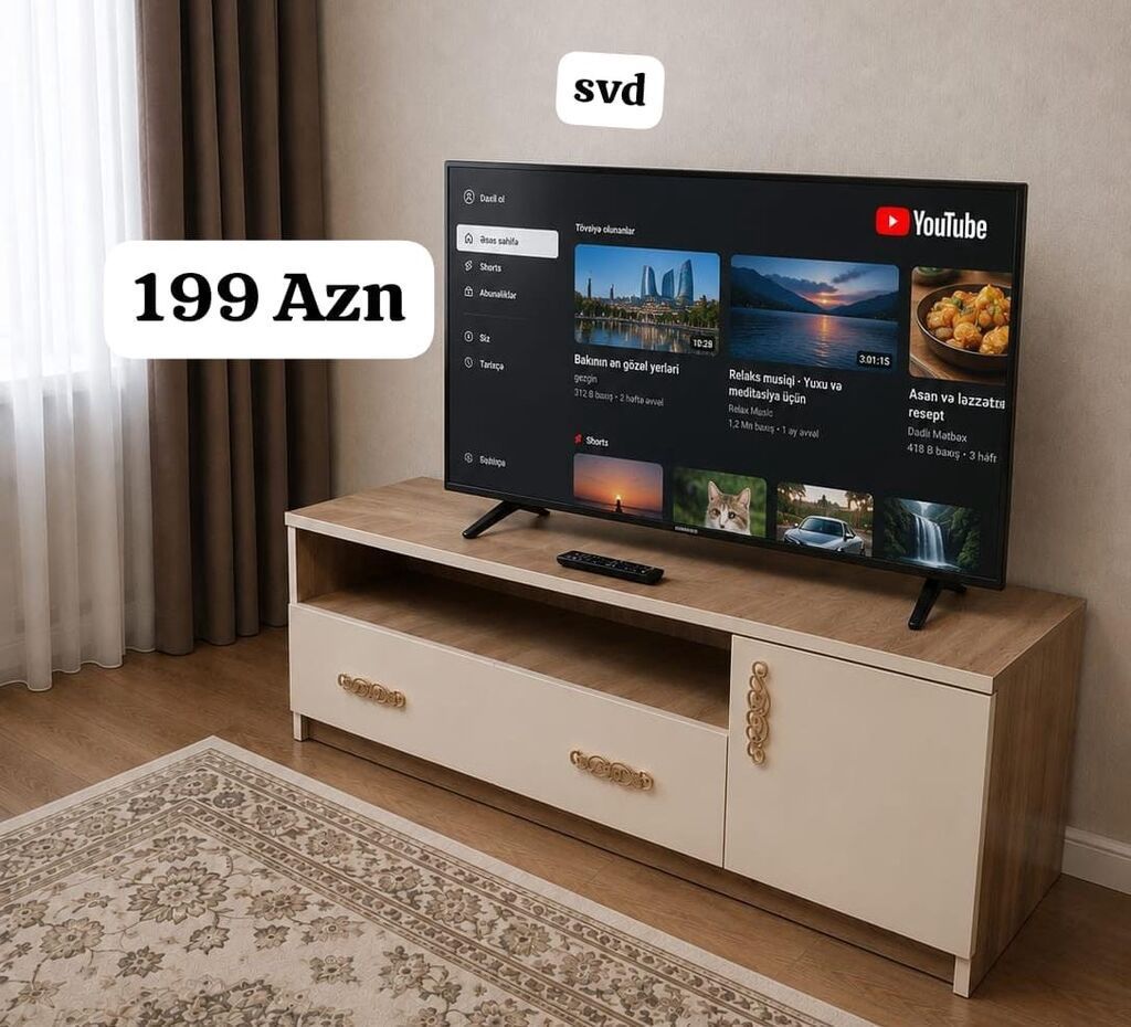 Televizor Ficher 82 ekran tv altlıqı bir yerdə 200 Azn. gunesli — Televizorlar, Bakı