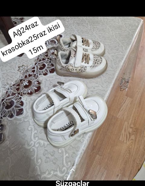Uşaq ayaqqabıları dəsti - 2 cüt birlikdə satılır: • Ağ balaca