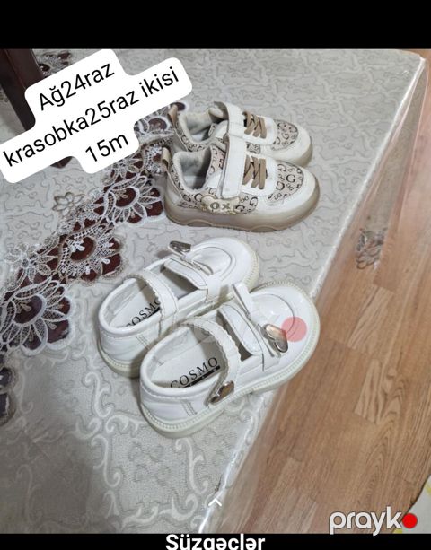Uşaq ayaqqabıları dəsti - 2 cüt birlikdə satılır: • Ağ balaca — Mehdiabad