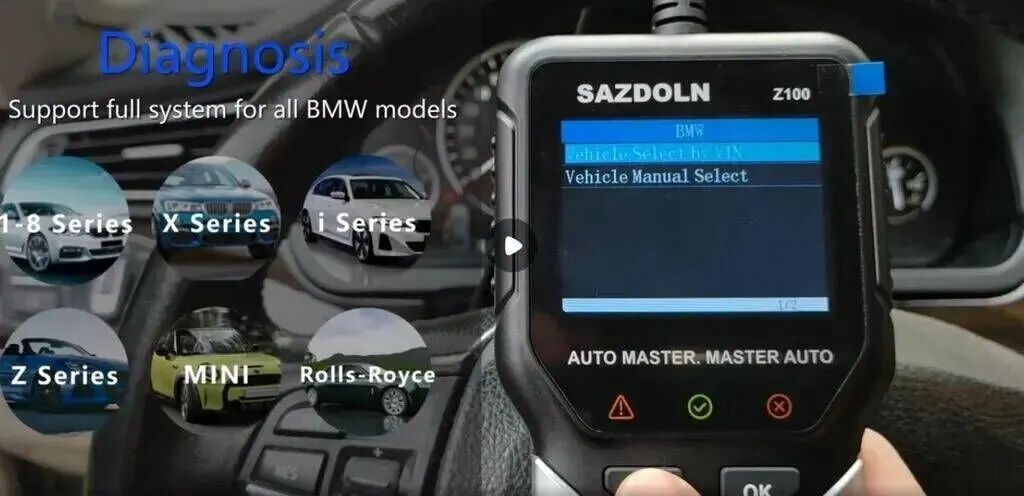 BMW diaqnostika cihazı. SAZDOLN Z100 OBD2 cihazı 🚗 BMW,🚗 Mini və — Avto, Lənkəran (4)