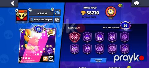 Brawl Stars hesabı – yüksək səviyyəli profil və zəngin kontent - Kupa