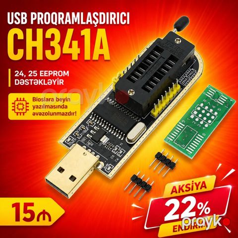 USB proqramlaşdırıcı CH341A 🚩 24 25 EEPROM dəstəkləyir. 🚩Bioslara — Lənkəran