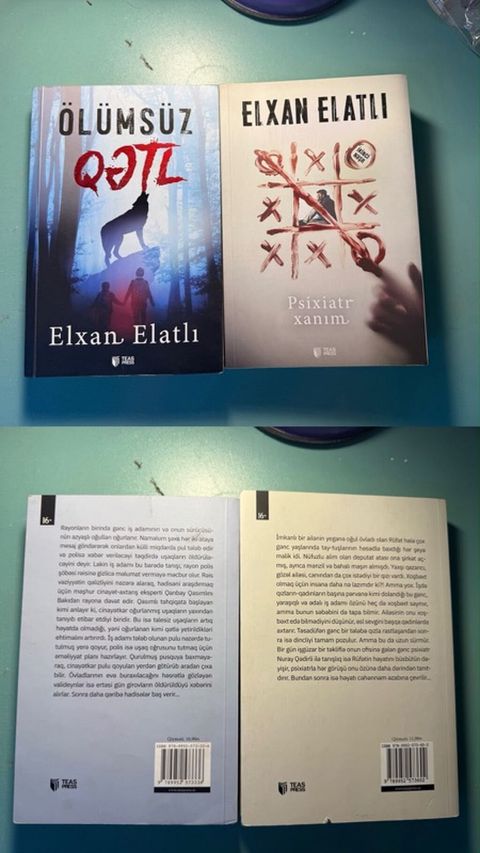 Məhsul: 2 ədəd bədii roman dəsti – Elxan Elatlı 2 si biryerde 10 azn
