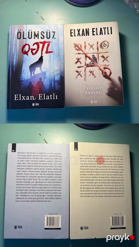 Məhsul: 2 ədəd bədii roman dəsti – Elxan Elatlı 2 si biryerde 10 azn