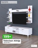 Televizor altlığı və asma rəf dəsti - Ölçü: 40 × 50 × 180 sm - — Mebel
