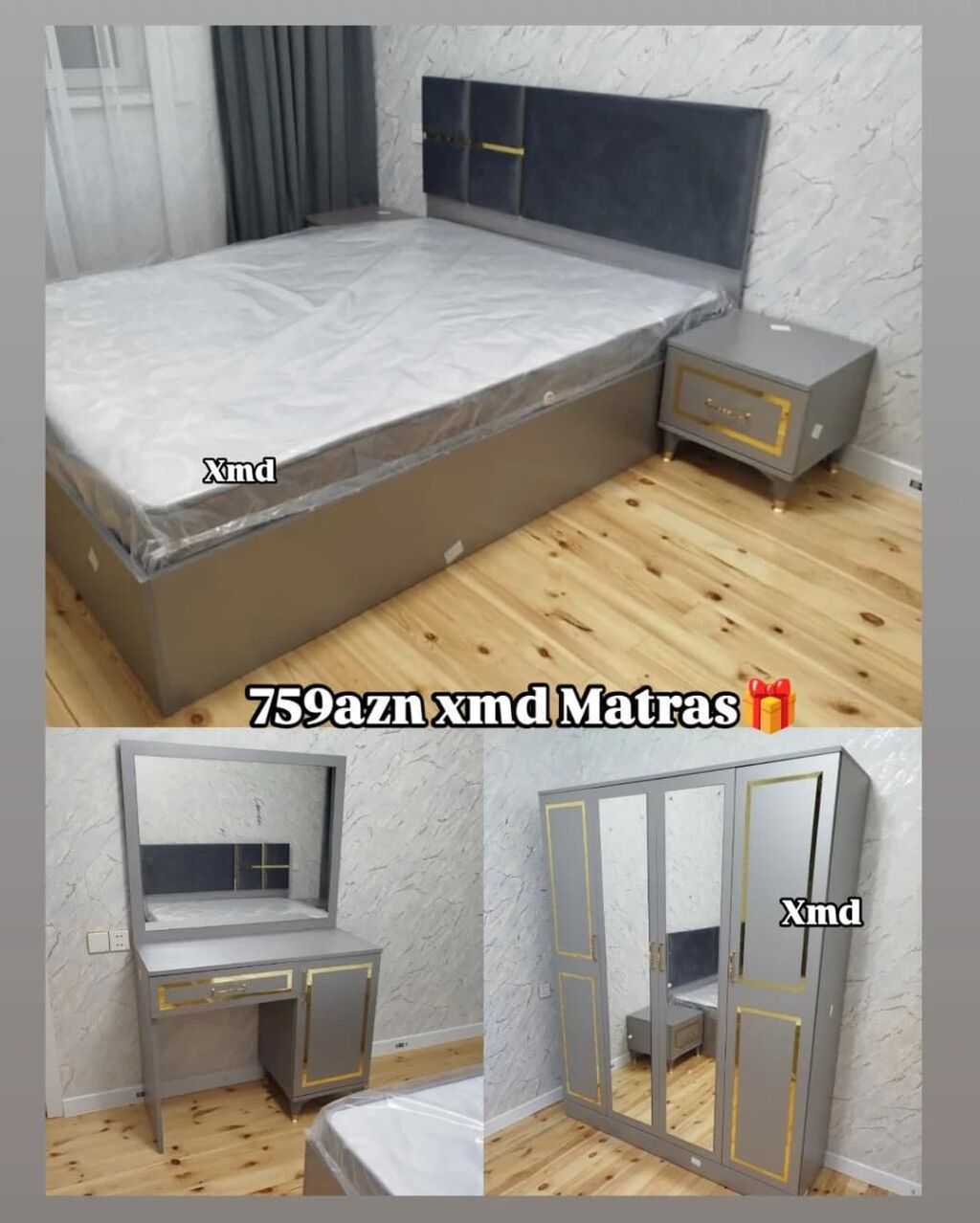 Yataq otağı mobilya dəsti – 759 AZN, matras hədiyyə — Yataq otağı mobilya dəstləri, Xırdalan (2)