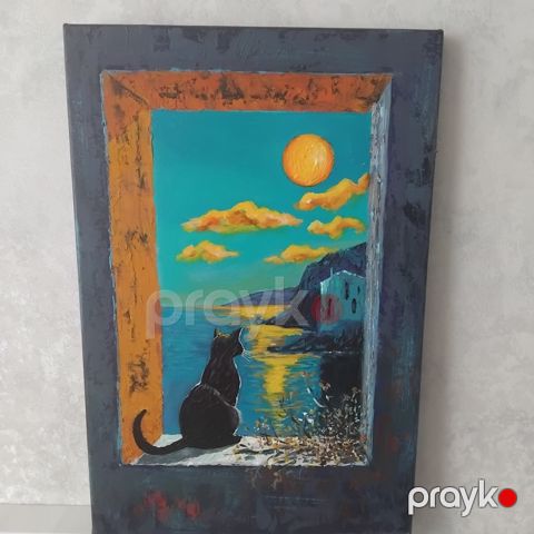 Dənizi seyr edən pişik — Bakı
