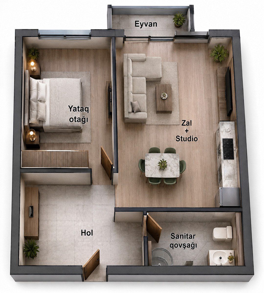 Satılır 2 otaqlı yeni tikili 40 m² — Mənzil, Bakı (2)