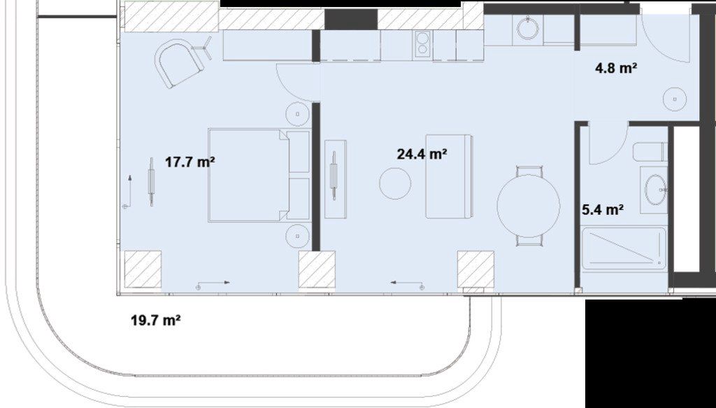 Satılır 2 otaqlı yeni tikili 81.5 m² — Mənzil, Bakı (7)