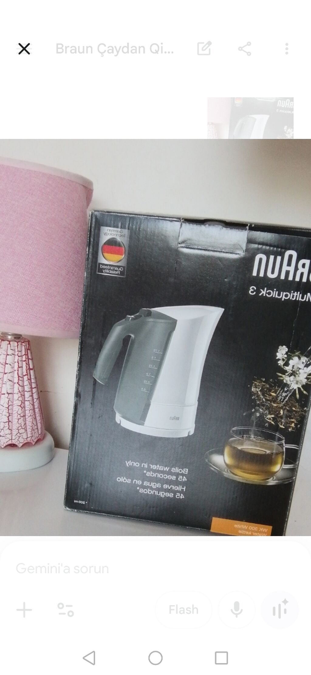 Braun Multiquick 3 elektrik çaydanı - Model: Braun Multiquick 3, WK — Mətbəx texnikası, Digah