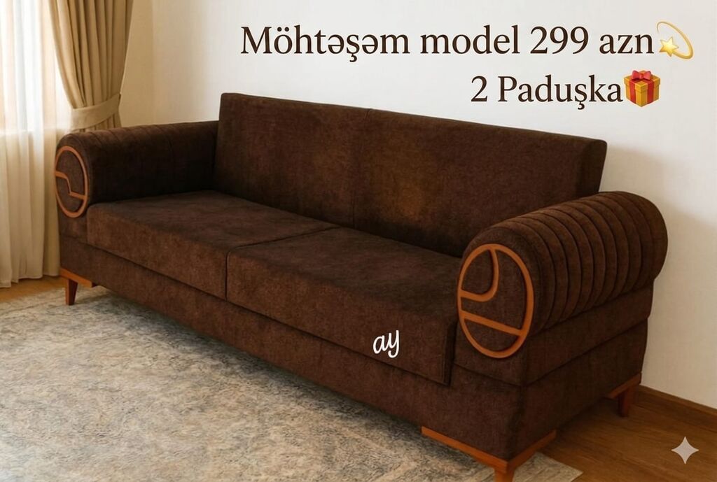 Möhtəşəm model divan – 299 AZN. - Rəng: tünd qəhvəyi - Üslub: modern — Mebel, Bakı