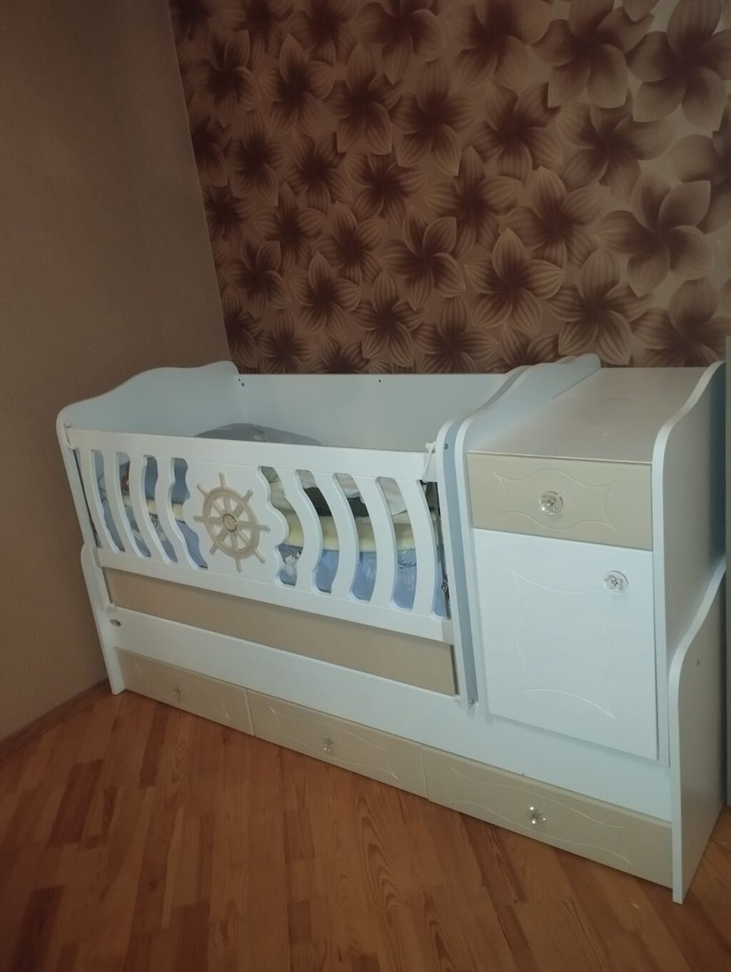 Uşaq beşiyi – modul tipli, ağ-bej rəng palitrası ilə. Xüsusiyyətlər — Mebel, Digah (2)