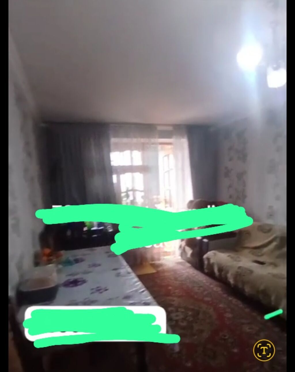 3 otaqlı mənzil – ev əşyaları ilə - Plan: geniş zal, iki yataq otağı — Daşınmaz əmlak, Mingəçevir (2)