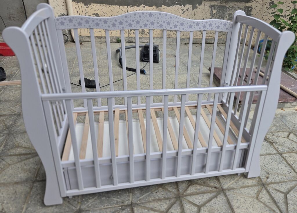 Uşaq beşiyi – taxta çarpayı - Material: bərk ağac, ekoloji təmiz — Mebel, Bakı (4)