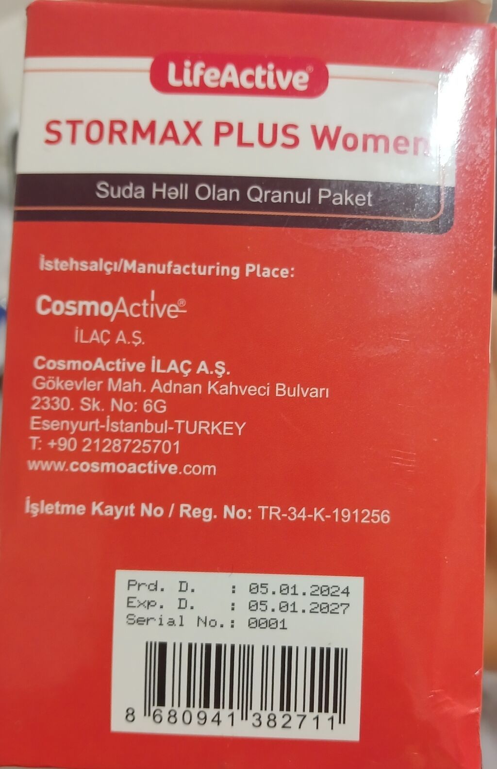 LifeActive STORMAX PLUS Women – suda həll olan qranul paket Məhsul — Gözəllik və sağlamlıq, Mingəçevir (2)