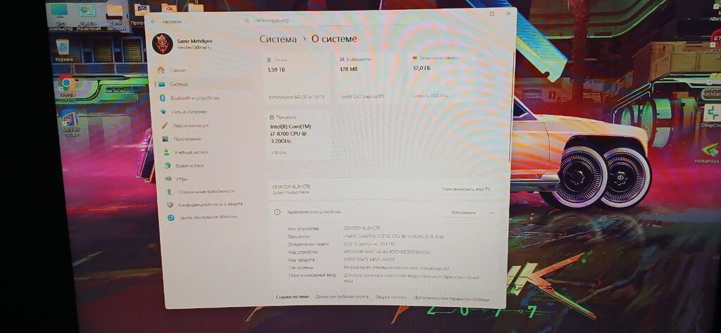 Характеристики ПК: Процессор: INTEL I7 8700. Материнская плата: ASUS — Elektronika, Bakı (6)