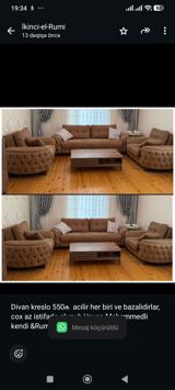 Divan kreslo 550₼ acilir her biri ve bazalidirlar, cox az istifade — Mebel