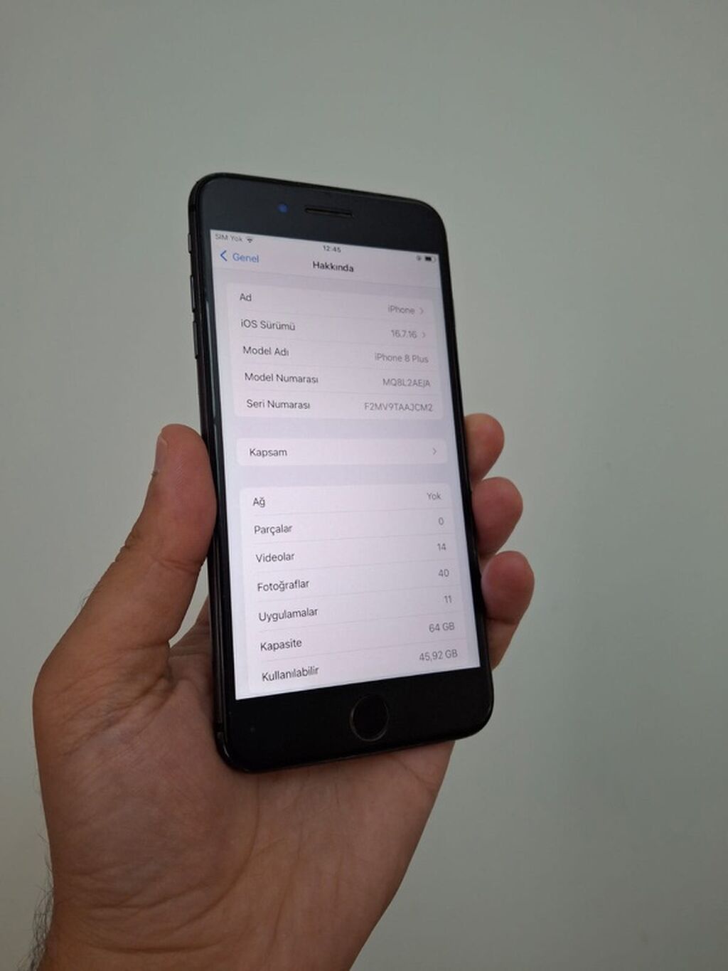 IPhone 8 Plus, 64 GB, Qara, Barmaq izi, Simsiz şarj — Apple iPhone, Masazır (4)