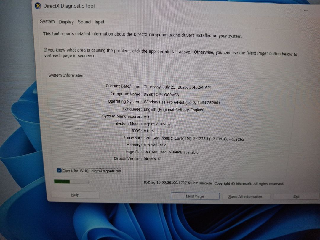 Noutbuk Acer i5 1235U 8gb 512gb ssd — Elektronika, Bakı (7)