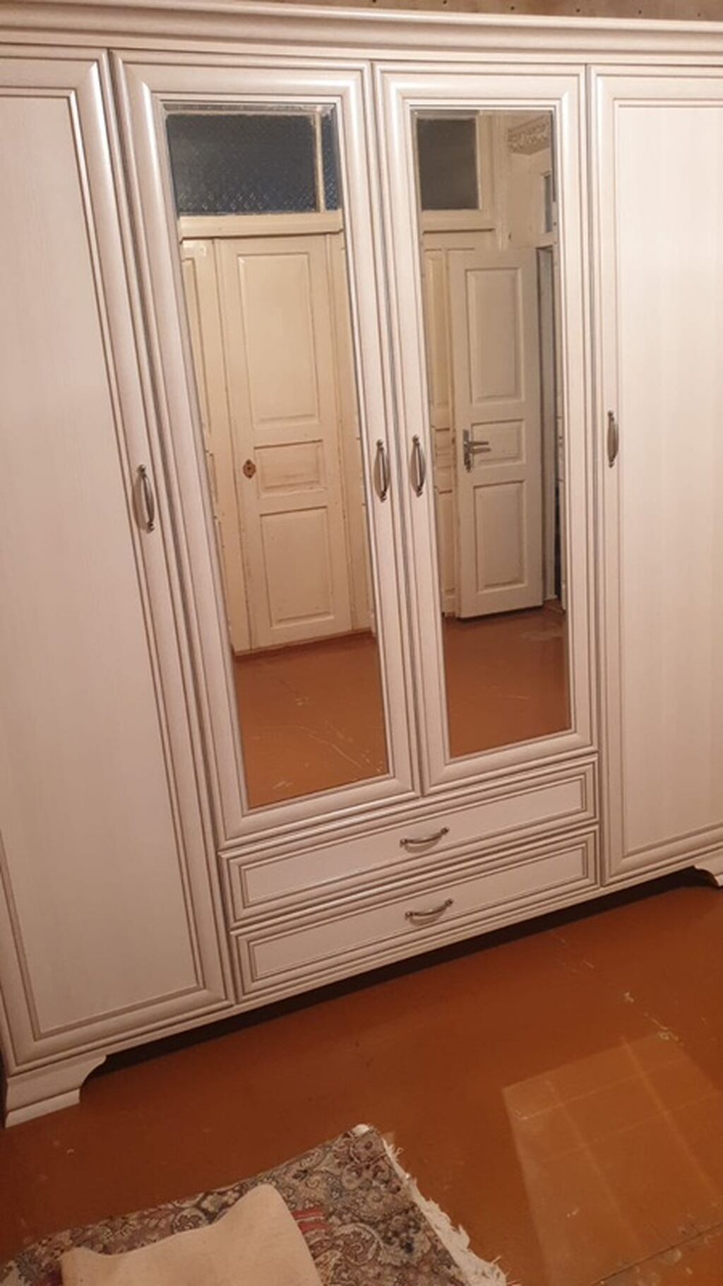 Yeni, 4 qapılı, Güzgülü, Bej, Açılan, Düz dolab — Mebel, Bakı (2)