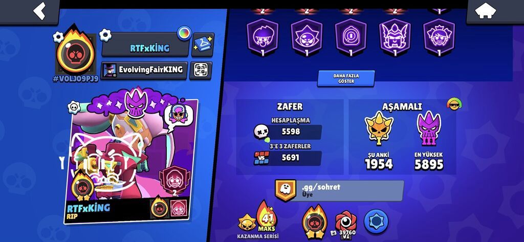Brawl Stars hesabı – yüksək səviyyəli və dolu kontent - Kupa: 110118+ — Aksesuarlar, Qobu (3)